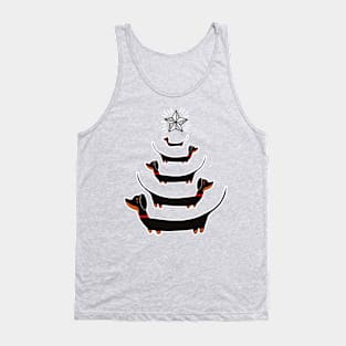 Dachshund Christmas Tree Shirt - Merry Dachsmas Wiener Dog Tank Top